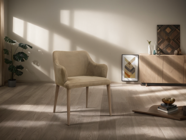 VHC-001 Libby Modern Upholstered Dining Chair with Armrests for Stylish Home - Image 5