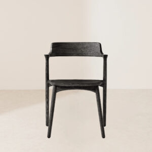 VHC-035 Modern Minimalist Dark Solid Wood Dining Chair, Black Home Decor Wooden Chair