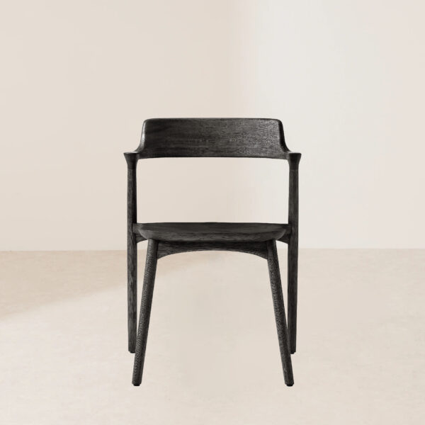 VHC-035 Modern Minimalist Dark Solid Wood Dining Chair, Black Home Decor Wooden Chair