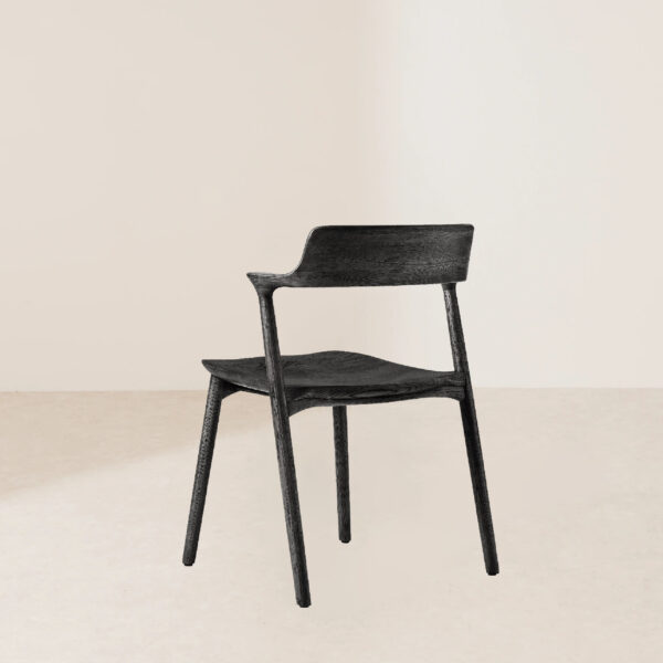 VHC-035 Modern Minimalist Dark Solid Wood Dining Chair, Black Home Decor Wooden Chair - Image 4