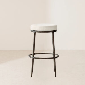 VHB-004 Modern Home Furniture White Fabric Hammered Finishes Bar Chair