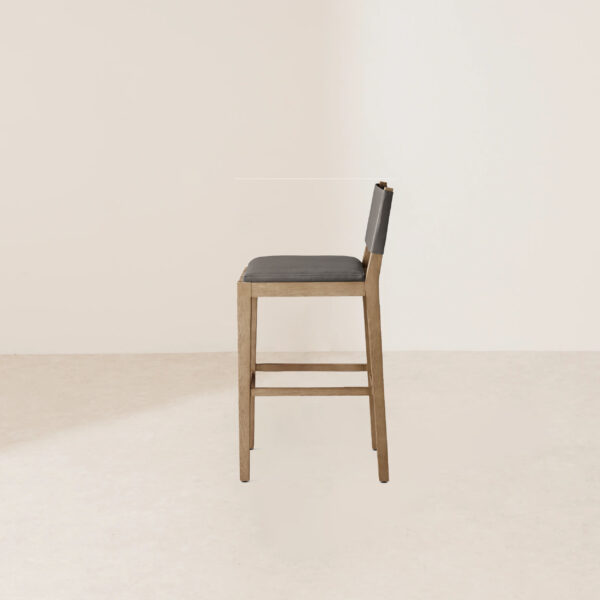 VHB-006 Modern Solid Wood Bar Chairs with Leather Backrest - Image 3