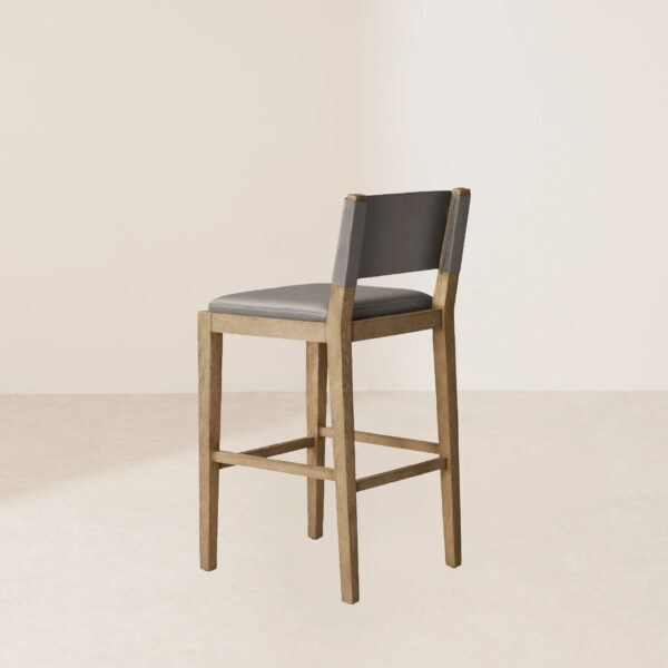 VHB-006 Modern Solid Wood Bar Chairs with Leather Backrest - Image 4