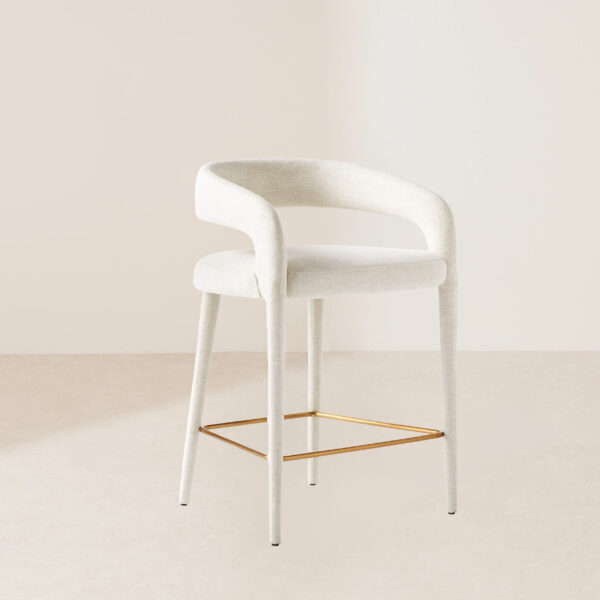 VHB-012 Upholstered Wooden Legged Chair with Metal Square Accents - Image 2