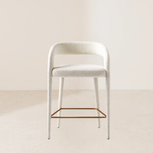 VHB-012 Upholstered Wooden Legged Chair with Metal Square Accents