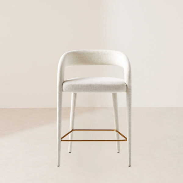 VHB-012 Upholstered Wooden Legged Chair with Metal Square Accents