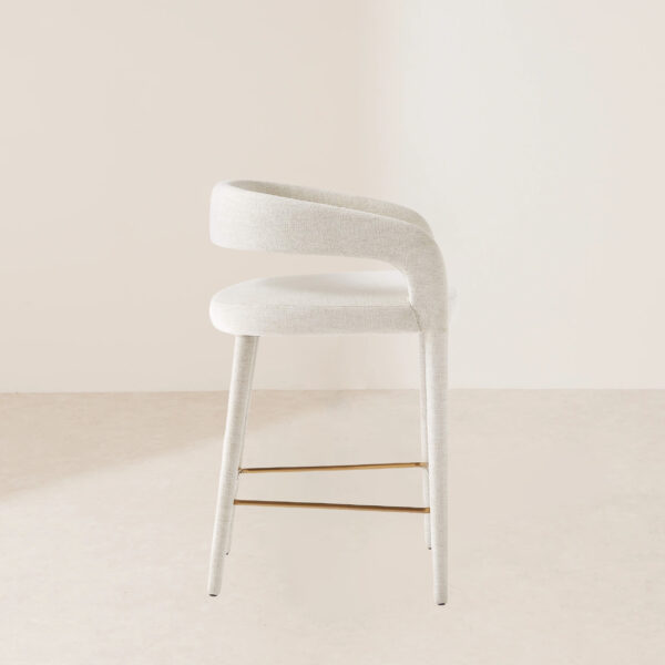 VHB-012 Upholstered Wooden Legged Chair with Metal Square Accents - Image 3