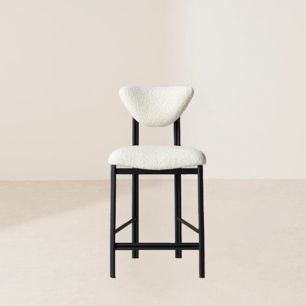 VHB-017 Mid-20th-Century Organic Modernist Steel Frame Counter Stool
