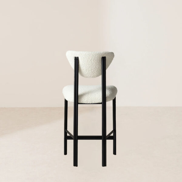 VHB-017 Mid-20th-Century Organic Modernist Steel Frame Counter Stool - Image 5