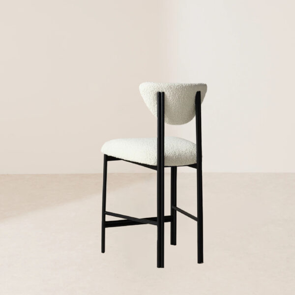 VHB-017 Mid-20th-Century Organic Modernist Steel Frame Counter Stool - Image 4