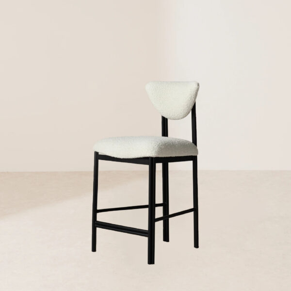VHB-017 Mid-20th-Century Organic Modernist Steel Frame Counter Stool - Image 2