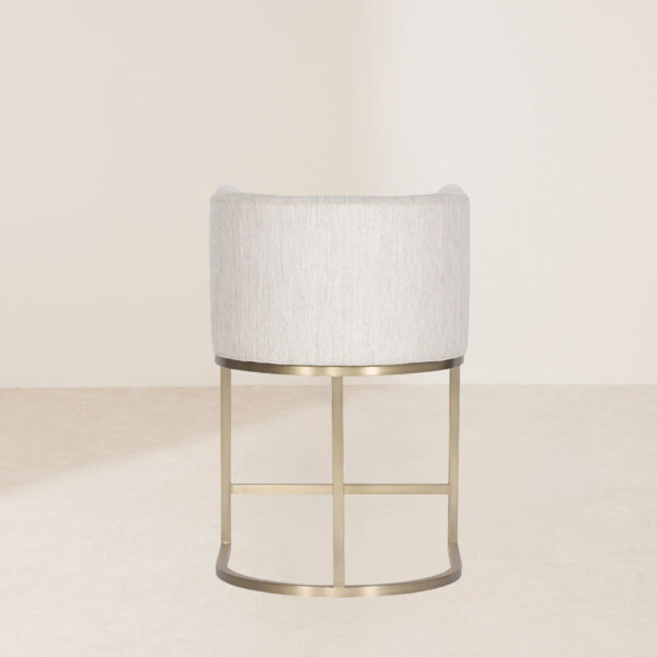 VHB-019 Luxurious Quilted Backrest Metal Cylindrical Base Elegant Bar Stool - Image 3