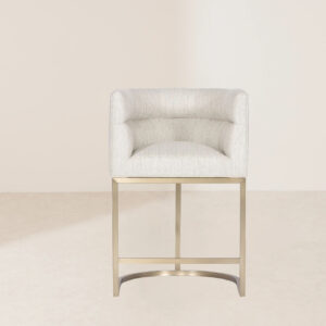 VHB-019 Luxurious Quilted Backrest Metal Cylindrical Base Elegant Bar Stool