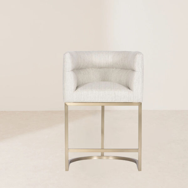 VHB-019 Luxurious Quilted Backrest Metal Cylindrical Base Elegant Bar Stool