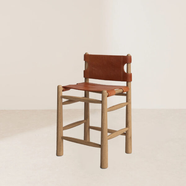 VHB-021 French Country-Style Counter Stool with Tapered Spindle Legs - Image 2