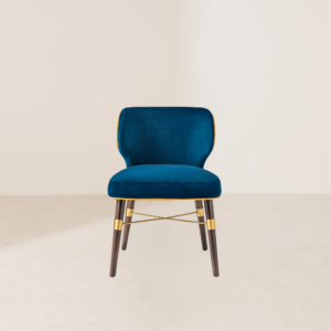 VHC-003 Velvet Dining Chair with Gold Accents and Wooden Legs for Modern Home