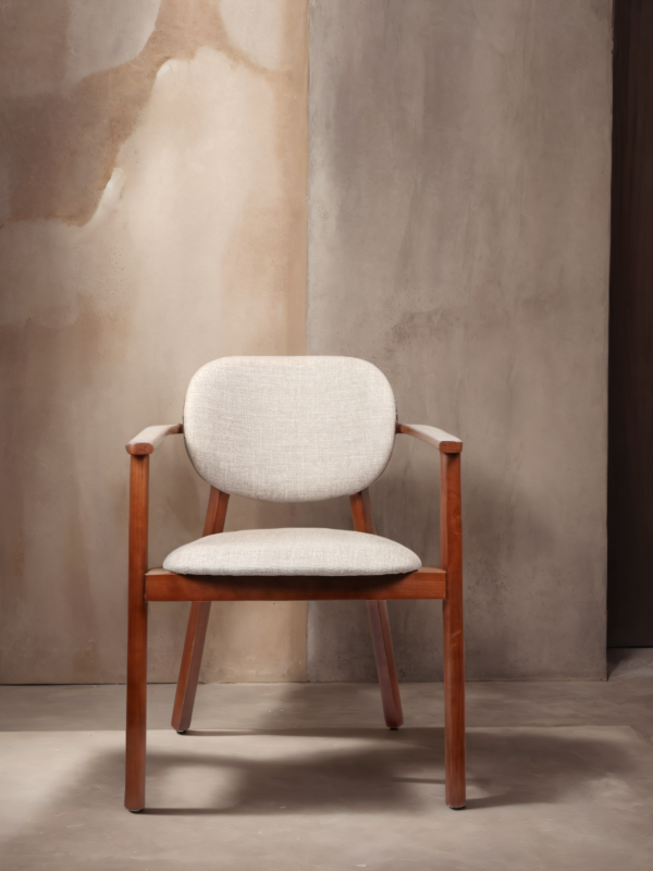 VHC-004 Armchair with Wooden Frame and Cushioned Seating for Dining Room - Image 5
