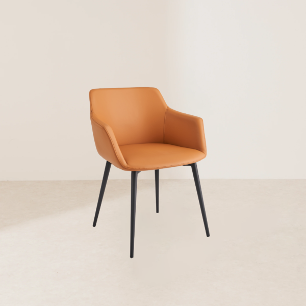 VHC-009 Modern Minimalist Orange Metal-legged Chair Home Decor Item - Image 2