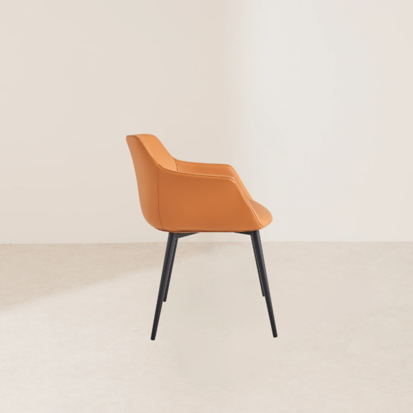 VHC-009 Modern Minimalist Orange Metal-legged Chair Home Decor Item - Image 3