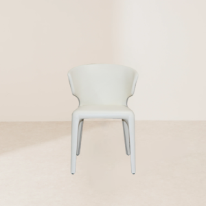 VHC-010 Modern Minimalist White Leather Chair With Streamlined Design