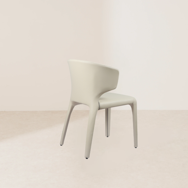 VHC-010 Modern Minimalist White Leather Chair With Streamlined Design - Image 4