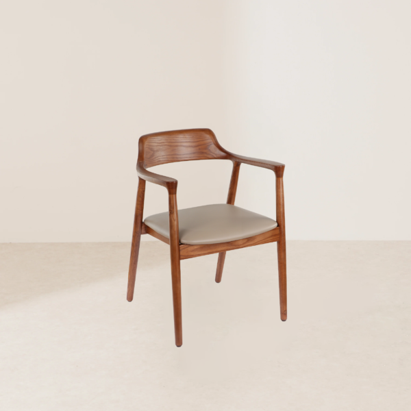 VHC-012 Dark Wood Modern Style Elegant And Comfortable Leather Seat Chair - Image 2