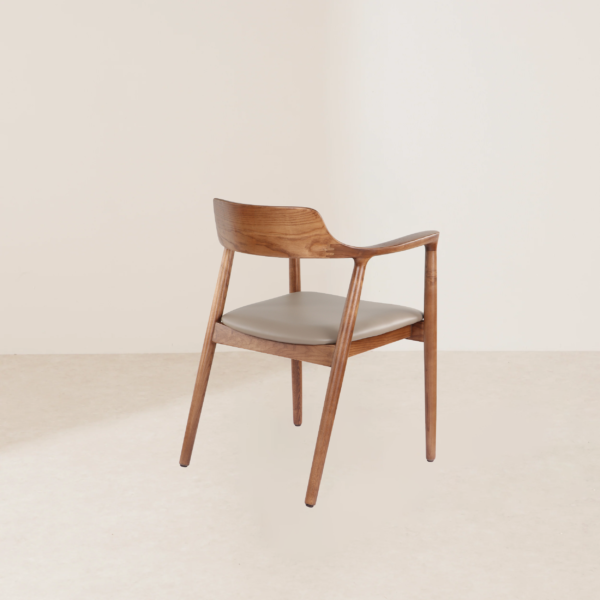 VHC-012 Dark Wood Modern Style Elegant And Comfortable Leather Seat Chair - Image 4