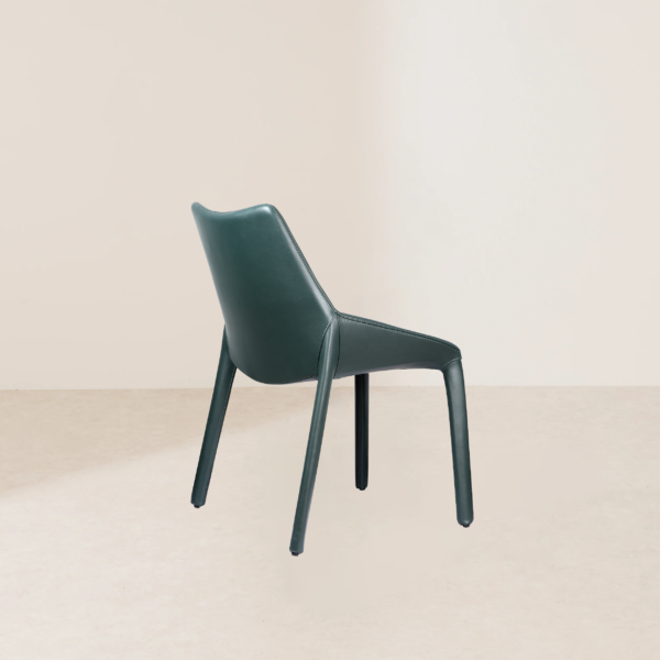 VHC-013 Dark Green Modern Armless Smooth Leather Chair - Image 4