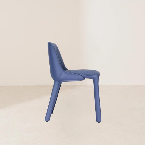 VHC-014 Modern Minimalist Deep Blue Streamline Chair With Diamond Stitching Design - Image 3