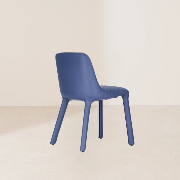 VHC-014 Modern Minimalist Deep Blue Streamline Chair With Diamond Stitching Design - Image 4