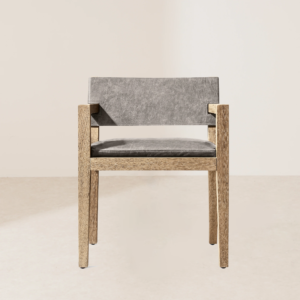 VHC-020 Premium Armchair with Natural Style Solid Wood Base and High-Quality Leather