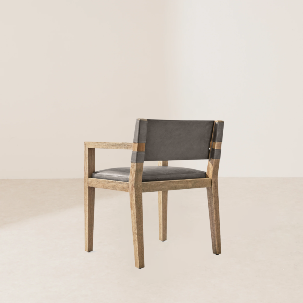 VHC-020 Premium Armchair with Natural Style Solid Wood Base and High-Quality Leather - Image 4