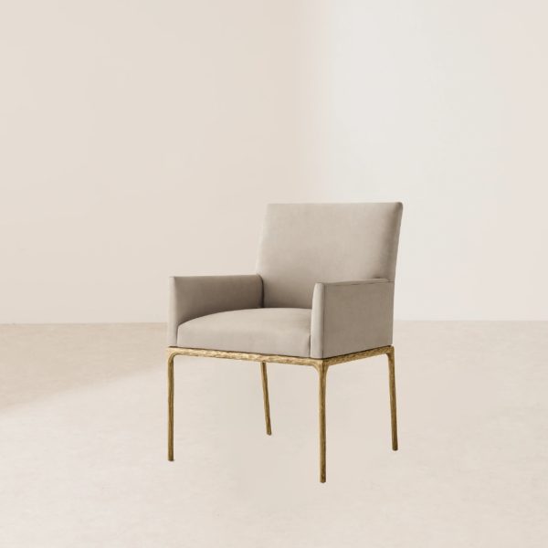 VHC-021 Hand-Forged Metal-Base Dining Chair with Textured Appeal and Timeless Elegance - Image 2