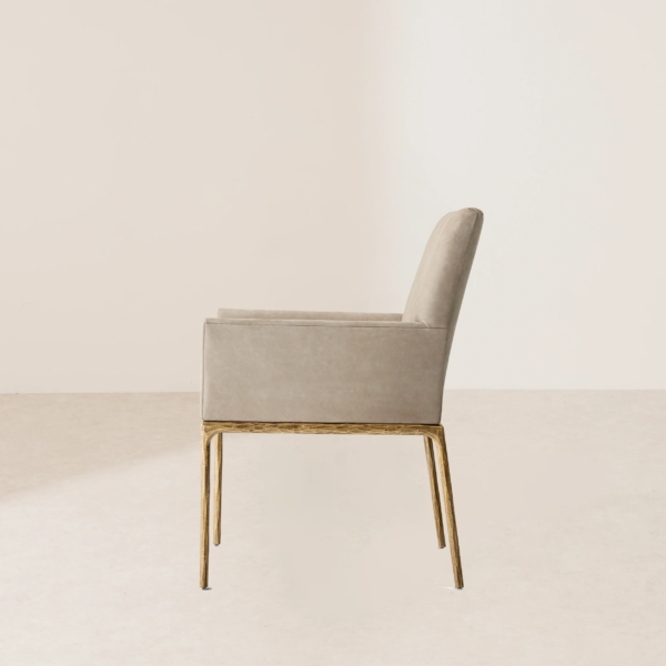 VHC-021 Hand-Forged Metal-Base Dining Chair with Textured Appeal and Timeless Elegance - Image 3