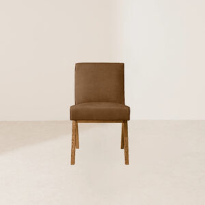 VHC-025 Modern minimalist brown suede leather wooden-legged reclining seat designer chair
