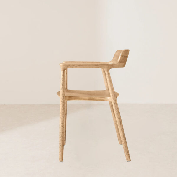 VHC-033 Nordic-style Solid Wood Dining Chair with Backrest Modern Minimalist Light Wood Color Home Study Chair - Image 3