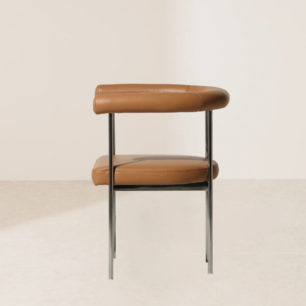 VHC-037 Modern Minimalist Style High-Comfort Leather Armchair with Metal Frame - Image 3