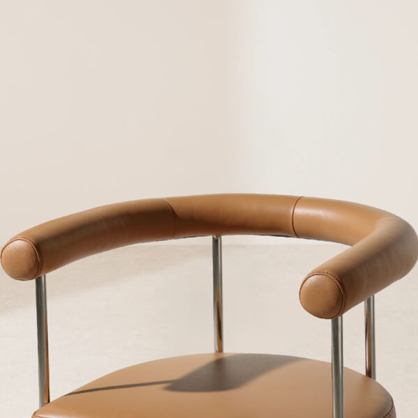 VHC-037 Modern Minimalist Style High-Comfort Leather Armchair with Metal Frame - Image 5