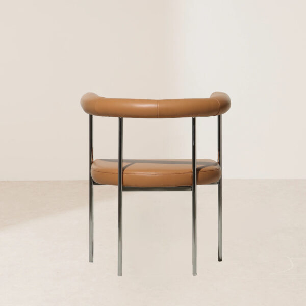 VHC-037 Modern Minimalist Style High-Comfort Leather Armchair with Metal Frame - Image 4