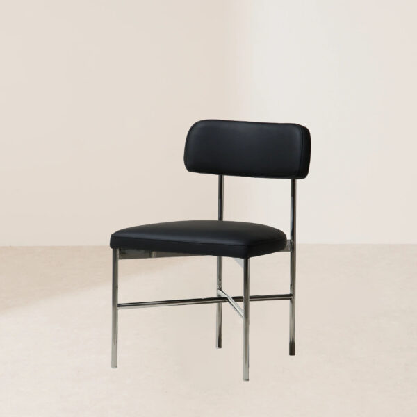 VHC-038 Urban Chic Stainless Steel Leather Dining Chair - Image 2