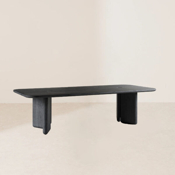 VHCT-006 Solid Oak Coffee Table with Thick Edge Board and Antique Leg Profile