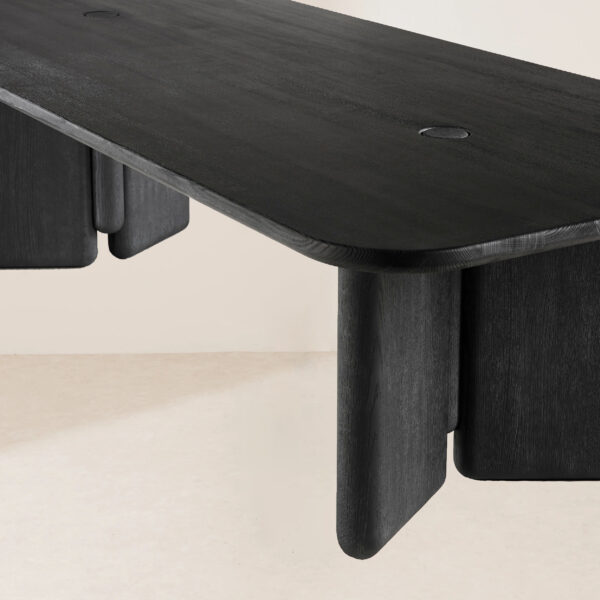 VHCT-006 Solid Oak Coffee Table with Thick Edge Board and Antique Leg Profile - Image 3