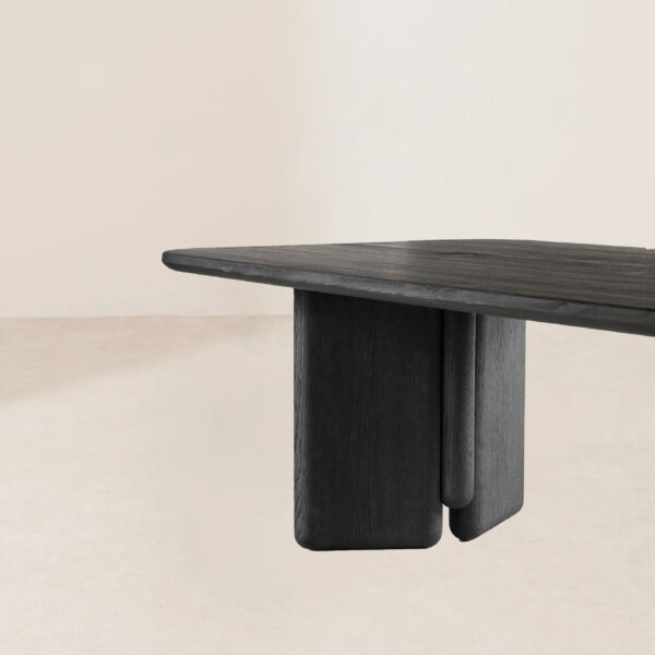 VHCT-006 Solid Oak Coffee Table with Thick Edge Board and Antique Leg Profile - Image 2