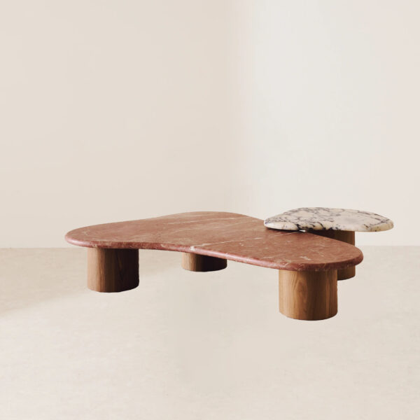 VHCT-012 Multifunctional Nestable Coffee Side Table with Organic Dome Top and Cylindrical Base - Image 3