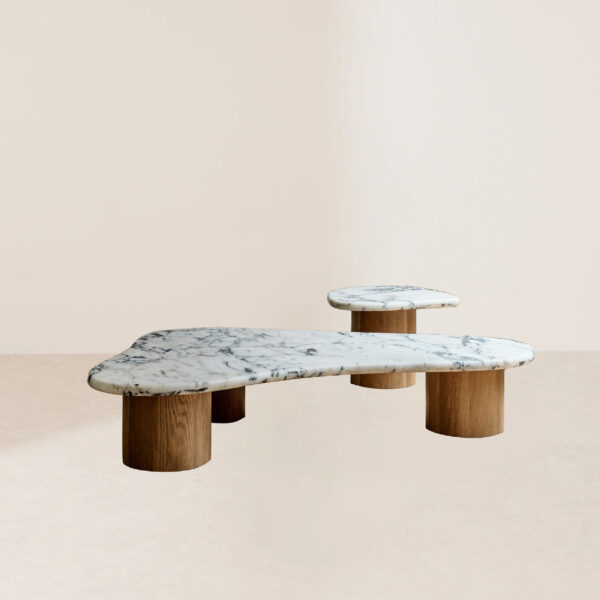 VHCT-012 Multifunctional Nestable Coffee Side Table with Organic Dome Top and Cylindrical Base - Image 4