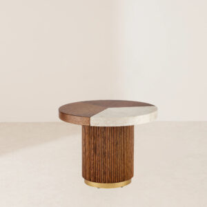 VHCT-014 Luxurious Oak & Marble Combined Modern Coffee Table