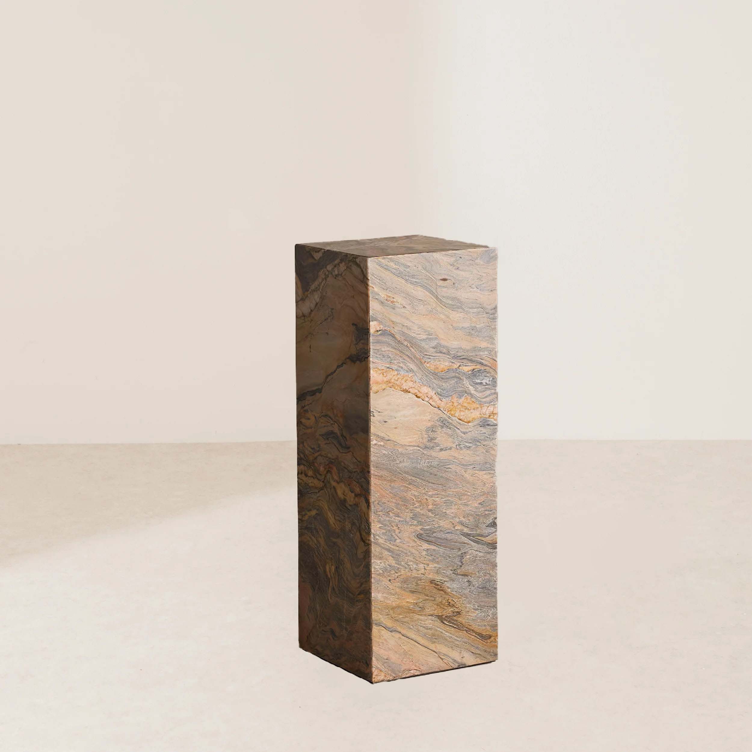 VHCT-015 Quartzite-Carved Coffee Table Base with Multicolored Texture and Natural Elegance - Image 2