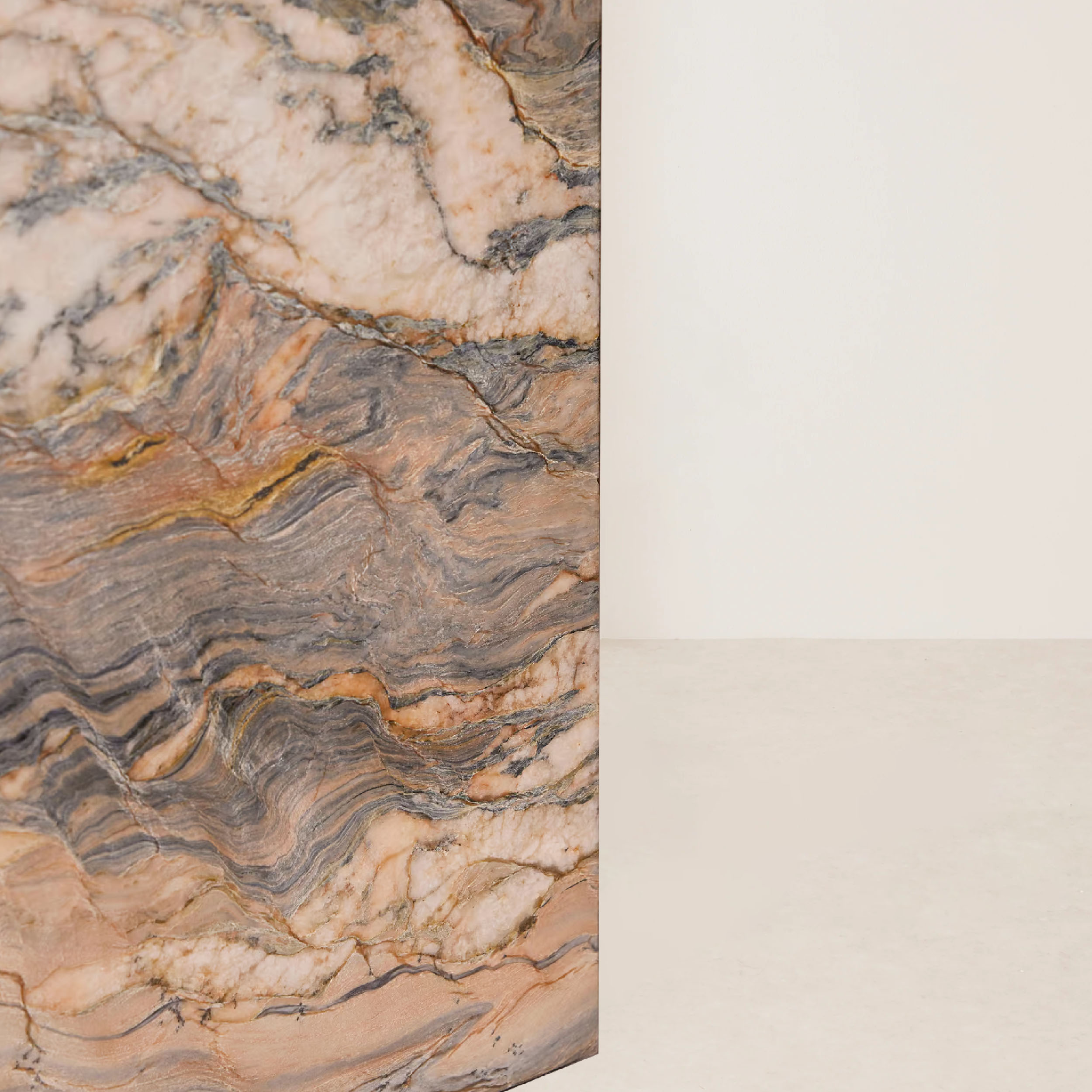 VHCT-015 Quartzite-Carved Coffee Table Base with Multicolored Texture and Natural Elegance - Image 3
