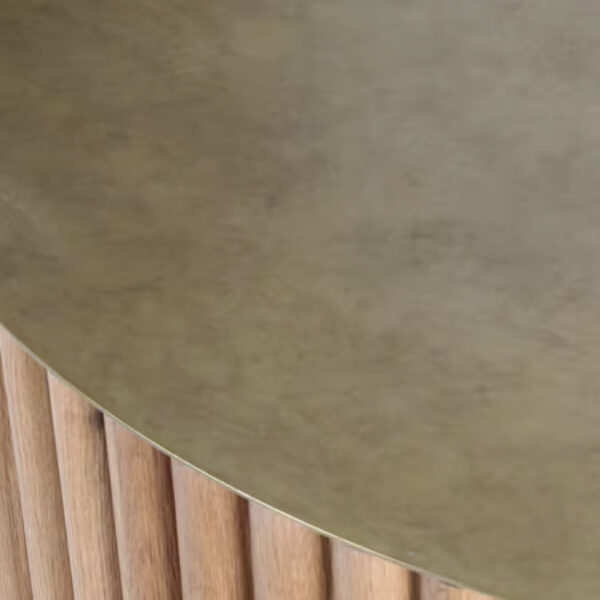 VHCT-017 Antiqued Brass Finished Barrel-Shaped Coffee Table - Image 2