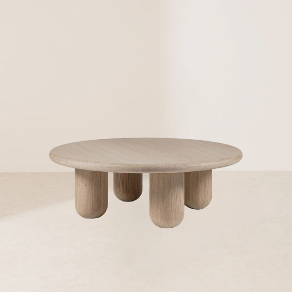 VHCT-026 Luxurious Arc-shaped Rounded Wide Surface Solid Wood Coffee Table - Image 3